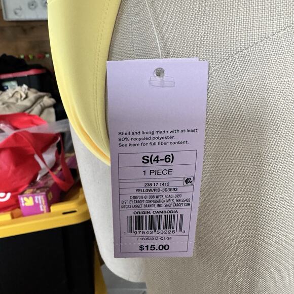 Yellow And Red Lemon Bikini ,With Tie Detail Size Small - Picture 4 of 8